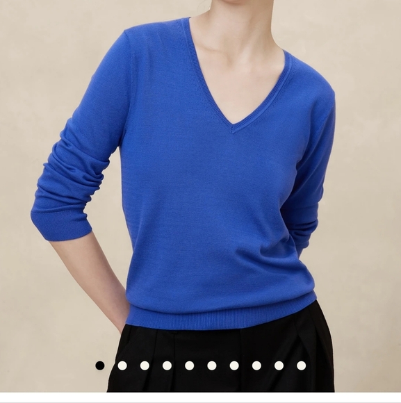 Banana Republic Teal Wool V-Neck Sweater Womens Medium. - Picture 8 of 8